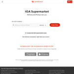 $15 off with $30 Minimum Spend (Selected Stores) @ IGA via DoorDash