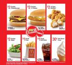 McDonalds $2 Double Cheeseburger, Chicken Ncheese, Mcbites, Salad, $1 s Fries/Drink 30c Soft Serve