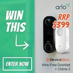 Win an Arlo Wireless Security Doorbell + Chime (RRP $399) from DeviceDeal