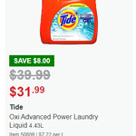 Tide Oxi Advanced Power Laundry Liquid 4.43L $31.99 in-Store Only @ Costco (Membership Required)