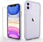 iPhone 13 12 11 XS Max XR 8 7+ 6 Case Crystal Clear Soft Cover with Glass Screen Protector $6.90 Delivered @ Ab Imports eBay
