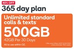 40% off Kogan 365-Day Prepaid Plans: Large (250GB) $160, Extra Large (500GB) $180 Delivered @ Kogan Mobile