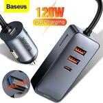 Baseus 4 Port 120W USB Car Charger Type C Car Charger with A Free Gift of Type-C to USB-A Converter A$25.98 Delivered @eSkybird