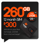 Boost $300 Prepaid SIM Starter Kit (260GB, Activate By 30-01-2023 to receive Bonus Data) $249.90 Delivered @ Oztechbiz