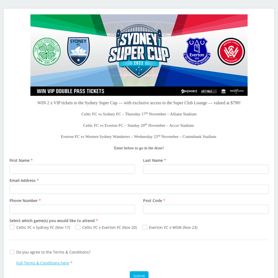 Win 2 VIP Tickets to Celtic v Sydney FC, Celtic v Everton or Everton v