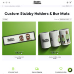 10% off Personalised Bar Mats and Stubby Holders + Delivery @ Stubbs & Mattee