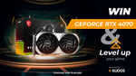 Win 1x GeForce RTX 4070  5x 20 Euro Amazon Gift cards  5x Kudos Gift cards for 500 Points from Kudos