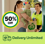 50% off Delivery Unlimited Plan $59.50 @ Woolworths