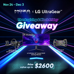 Win a LG UltraGear 45’’ Curved OLED Gaming Monitor or 1 of 2 MOZA Products from MOZA Racing