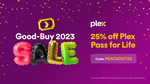 25% off Plex Pass Lifetime - A$119.99 @ Plex
