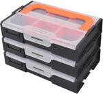 Tactix 3-Piece Mini Interlocking Case Value Set / White 12-Compartment Organiser Value Set Twin Pack - $7 each @ Bunnings