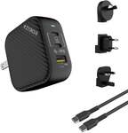Powerpod 65W, 3-Port USB-C GaN Travel Charger with AU, EU, and UK Plug Adapters $39.99 Delivered @ Zyron