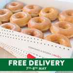 [NSW, VIC, QLD, WA] Free Delivery 7th & 8th May @ Krispy Kreme