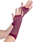 Amscan Long Nylon Fingerless Fishnet Glove, Burgundy $0.99 + Delivery ($0 with Prime/ $59 Spend) @ Amazon AU