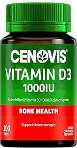 Cenovis Vitamin D3 1000IU (200 Tablets) $6.46 (Sub & Save) + Delivery ($0 with Prime/$59 Spend) @ Amazon AU