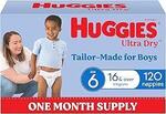 [Prime] Huggies Ultra Dry Nappies (Sizes 3-6) 1-Month Pack $54 ($48.60 Sub & Save) Delivered @ Amazon AU