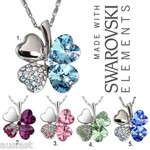 4 Leaf Clover Pendant Necklace with Swarovski Elements - $2 Delivered