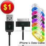 AUD $1 Colour USB Sync Charger Data Cable for Apple iPhone 3G 4G 4S Free Delivery