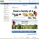 Feed A Family of 4 for $14.99 IKEA Tempe NSW - Incls Meat Balls, Fish & Chips & 4xSoft Drinks