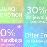 Launch Promotion 20% off Handbags and 30% off Jewellery @ Arcussi