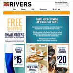 Free Shipping Site Wide [No Minimum Spend] Men's Sports Bottom $10 Delivered @ RIVERS