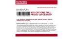 Get 40% Off One Full Priced CD or DVD - At Borders!!!