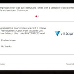 Vistaprint - 250 Free Business Cards Using Promo Code ROKTFREEBC