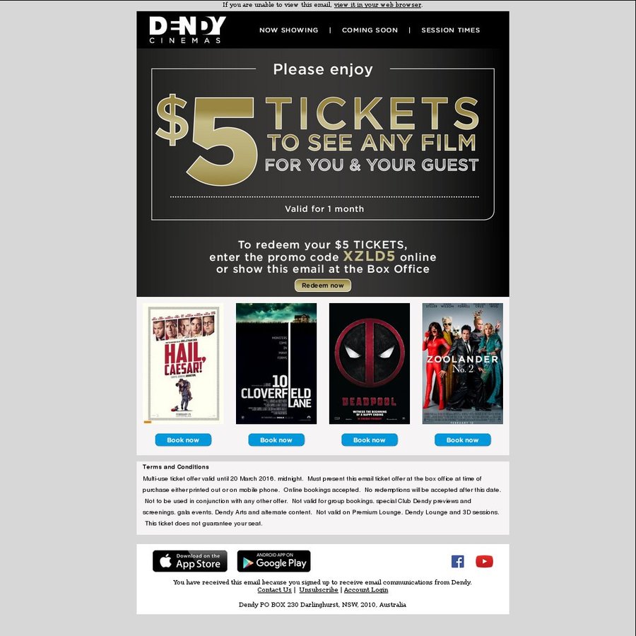Ebay Mastercard Login >> $5 Movie Tickets at Dendy Cinemas (for You & a Guest ... Ebay Mastercard Login >> $5 Movie Tickets at Dendy Cinemas (for You & a Guest ...