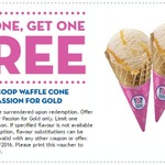 2 for 1 "Passion for Gold" Waffle Cones at Baskin-Robbins