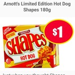 Arnott's Limited Edition Hot Dog Shapes 180g $1.00 @ NQR [Vic]