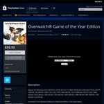 Overwatch - Game of the Year Edition PS4 $59.95 on PSN