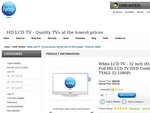 White LCD TV - 32inch (81cm) Full Hd LCD TV DVD Combo - TYAGI 32-1080pi
