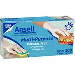 Ansell Disposable Gloves 100 Pack - Multi-Purpose, Powder and Latex Free $5.49 (Was $11) @ Woolworths