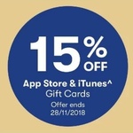 15% iTunes & App Store Gift Cards @ BIG W & Officeworks