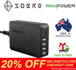 RAVPower 60W 5-Port USB Wall Charger with USB Type-C $49.27 Delivered @ SOBRE eBay
