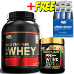 Optimum Nutrition Whey 5LB + 30 Serve Pre Workout + Shaker + Amino Energy 6 Serve Pack $103.50 Delivered @ SuppKings
