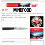 Win 1 of 2 Shun Classic Paring Knives Worth $149.95 from MiNDFOOD