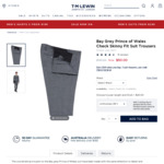 50%-100% Wool Suit Trousers $50 (Was $149-$250), 98% Cotton Chinos $34.95-$39.95 (Was$99.95) @ TM Lewin (Extra 10% off via Code)