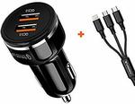 Dual QC3.0 Ports Fast Car Charger + 3 in 1 Multi Charging Cable $18.99 - Delivery ($0 with Prime/ $39 Spend) @ LUOKE Amazon AU