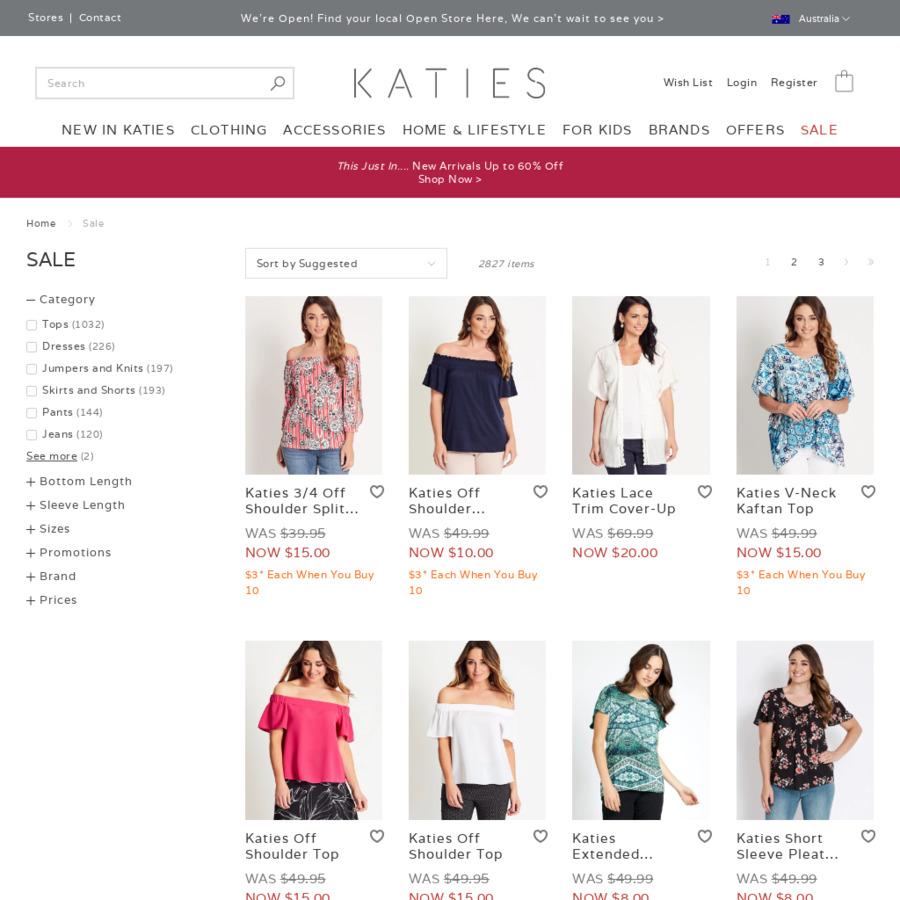 10 for $30 Sale - Selected Styles Only @ Katies Online - OzBargain