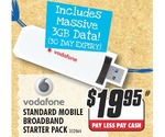 Vodafone Standard Mobile Broadband Starter Pack with 3GB Data $19.95 at The Good Guys
