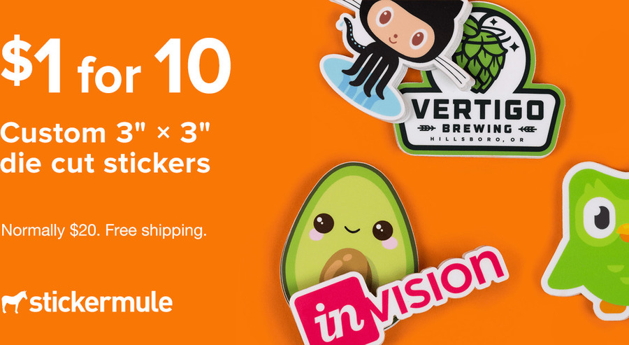 10 Custom 76x76mm Die Cut Stickers For 2 Normally 28 Free Shipping Stickermule Ozbargain 10 Custom 76x76mm Die Cut Stickers For 2 Normally 28 Free Shipping Stickermule Ozbargain