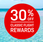 QANTAS 30% off Points on Domestic Qantas or Jetstar Classic Flight Rewards