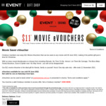 Cinebuzz Members: $11 E-Movie Vouchers @ Event Cinemas