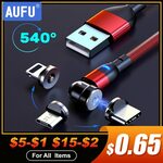 AUFU Rotatable Magnetic USB to USB-C Cable 2m US$2.28 (~A$3.16), 3m US$3.28 (~A$4.55) Delivered @ AUFU Official AliExpress