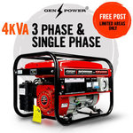 Genpower 7HP 4.0kVA Petrol Generator $279 + Free Delivery @ eBay EOFY Sale