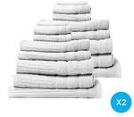 [eBay Plus] Royal Comfort 16 Piece Cotton Eden Towel Set 600GSM Luxurious Absorbent $29 (Was $85) Delivered @ Group Two eBay