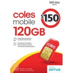 Coles Mobile $150 12 Months 120GB Prepaid Starter Pack for $119 (with Unlimited Call & Text to 15 Countries) @ Coles in-Store