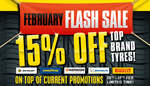 Extra 15% off Selected Tyres (on Top of Current Cashback & Free Tyre Promotions) @ Jax Tyres & Auto