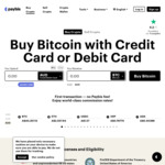 10% off Transaction Fees on Purchases of Bitcoin with Credit Card or Debit Card @ Paybis.com